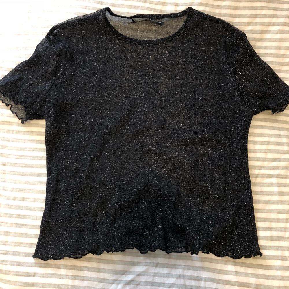 Sparkly sheer black top